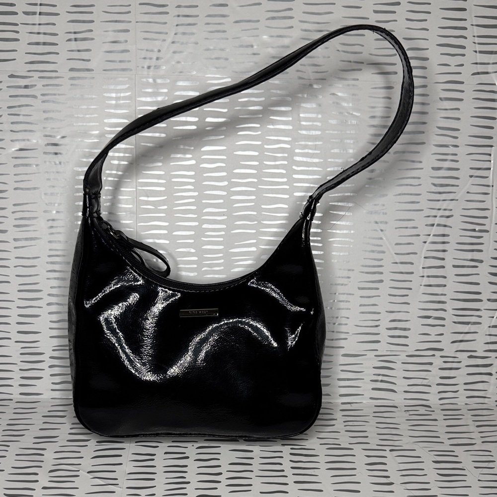 Nine West Glossy Black Mini Shoulder Bag